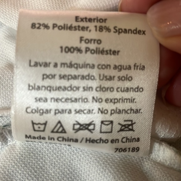 Crane Woman NWOT Size Large Bathing Suit Swim white with Green Palm Leaf Print - Picture 6 of 6